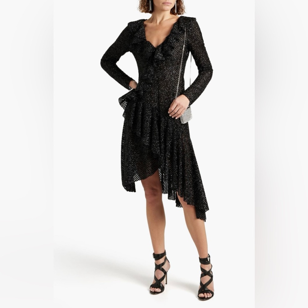 Philosophy Di Lorenzo Serafini asymmetric ruffled tinsel dress